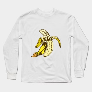 illustration of half peeled banana Long Sleeve T-Shirt